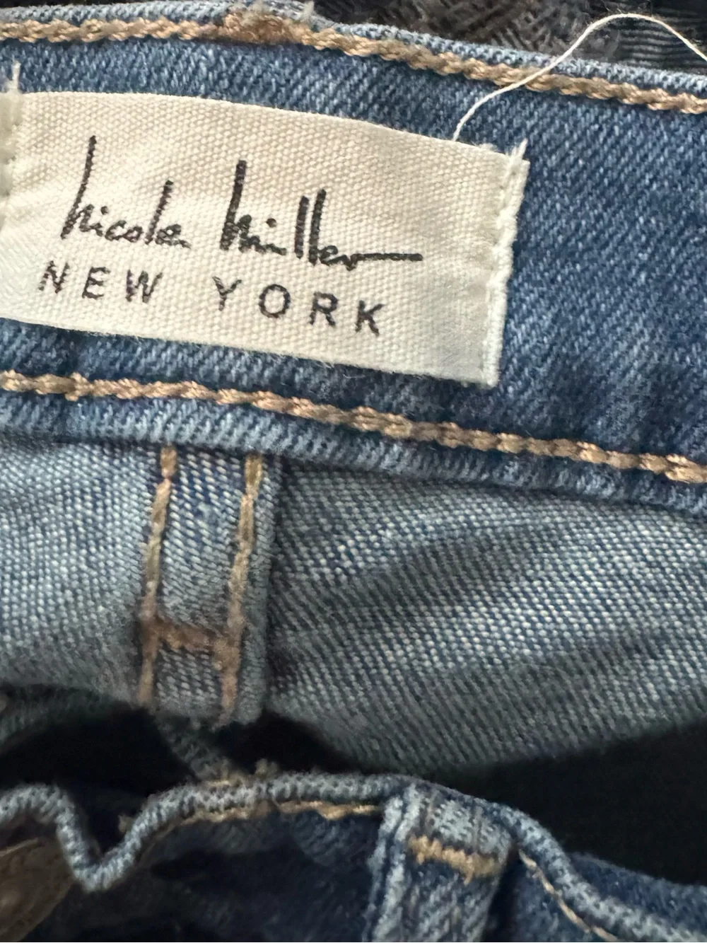 Nicole Miller Blue Embroidered Flare Jeans - Picture 6 of 6